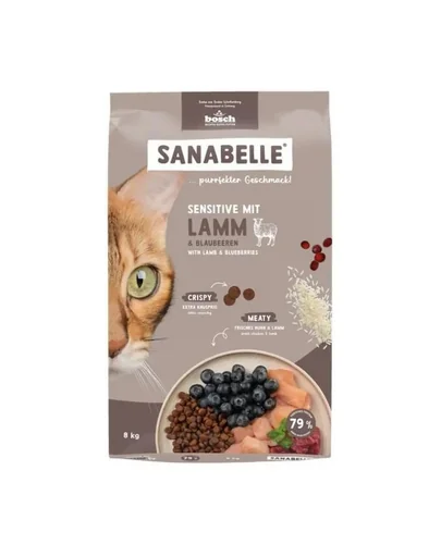 SANABELLE Sensitive hrană pentru pisici cu sistem digestiv sensibil cu miel, 8 kg