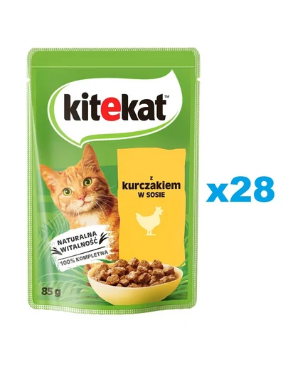 KITEKAT pui în sos 28x85 g hrană pisici adulte