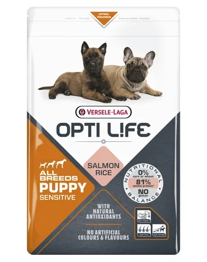 VERSELE-LAGA Opti Life Puppy Sensitive hrana uscata pentru caini juniori sensibili, cu somon 12.5kg