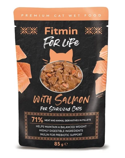 FITMIN For Life For Sterilized Cats Salmon 85g Hrana umeda pisici sterilizate cu somon