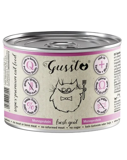 GUSSTO Cat Fresh Goat 200 g hrană pisici umedă monoproteică cu capră