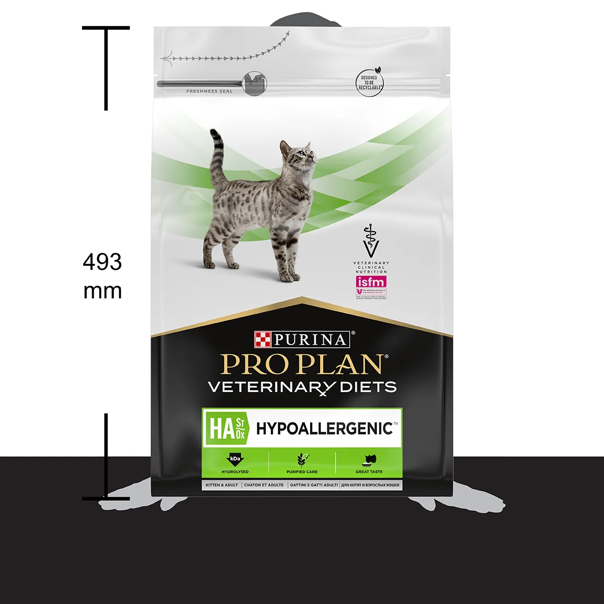 PURINA Pro Plan Veterinary Diets Hypoallergenic, dietă veterinară pisici, hrană uscată, afecțiuni digestive și dermatologice, 3.5kg
