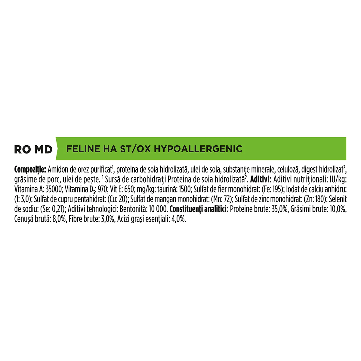 PURINA Pro Plan Veterinary Diets Hypoallergenic, dietă veterinară pisici, hrană uscată, afecțiuni digestive și dermatologice, 3.5kg