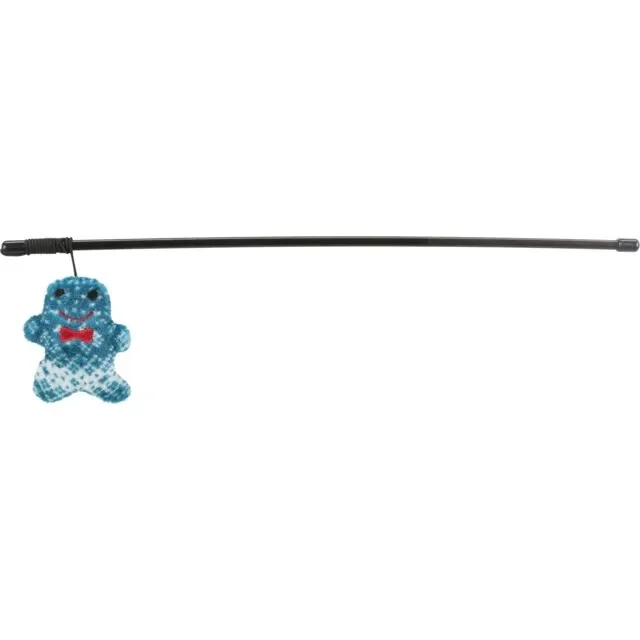TRIXIE Christmas Minge, Brad sau Turta Dulce, jucărie undiță pisici, activități fizice, plastic, negru și albastru, 46cm