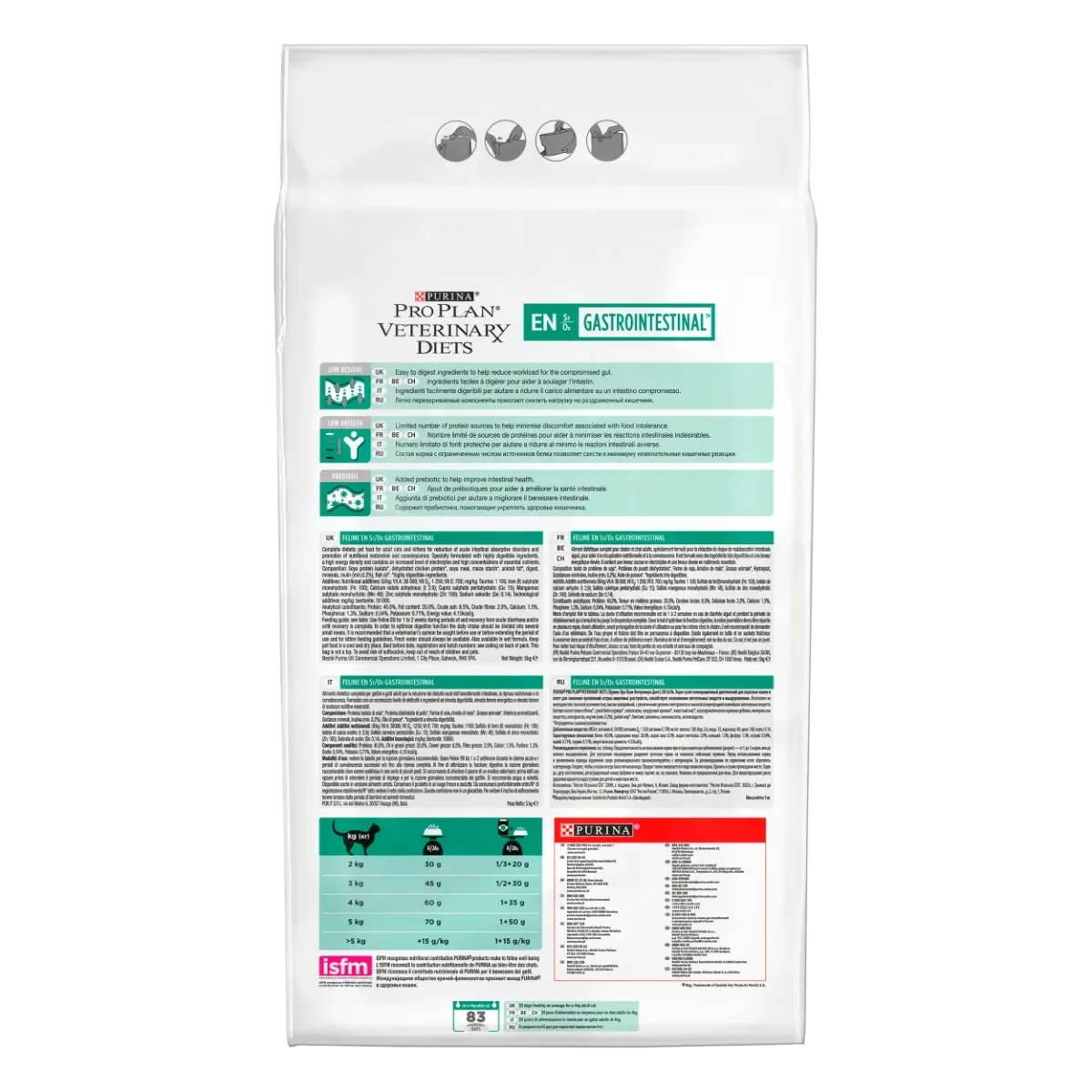 PURINA Pro Plan Veterinary Diets Gastrointestinal, dietă veterinară pisici, hrană uscată, afecțiuni digestive, 5kg
