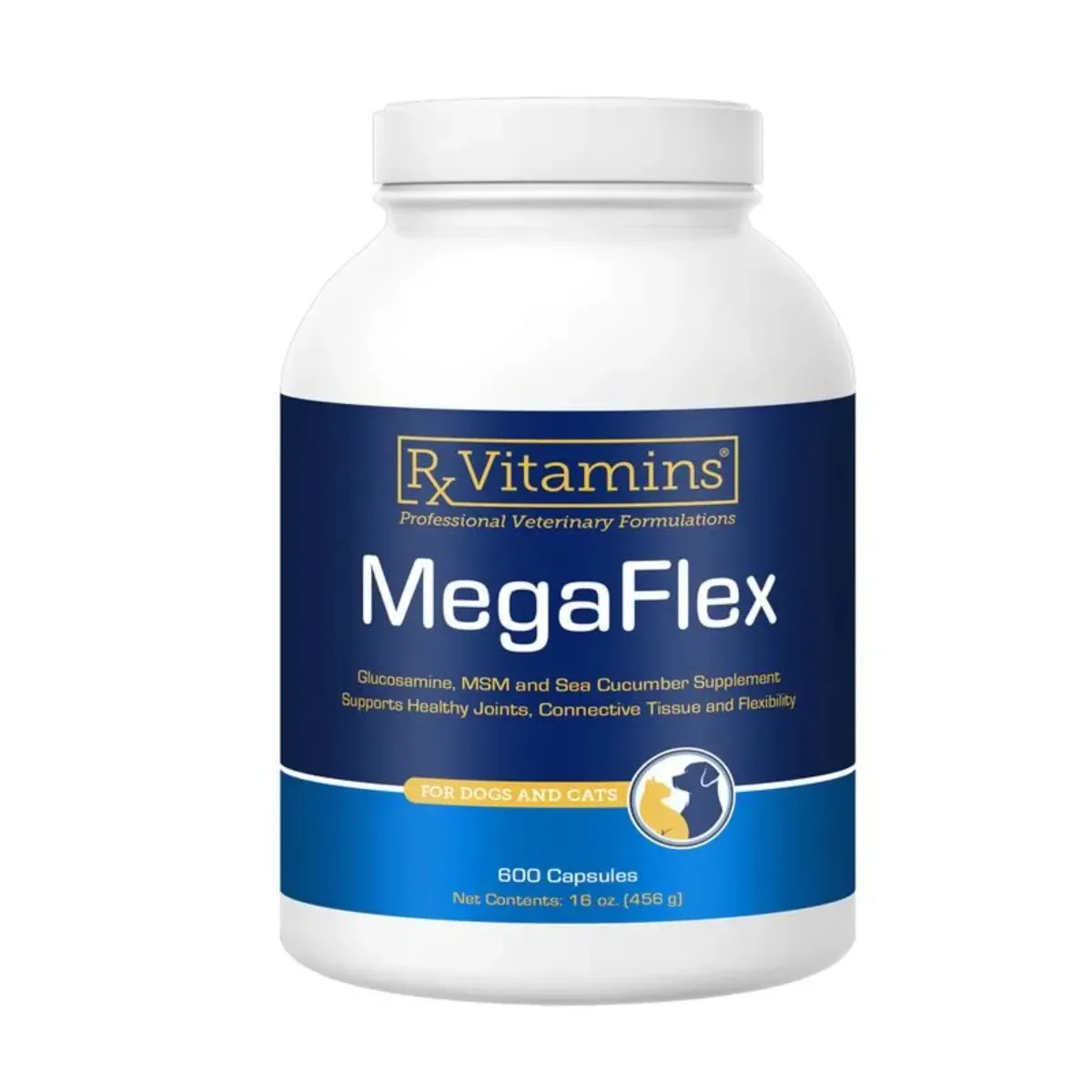 RX VITAMINS MegaFlex, supliment sistem articular câini, pudră RX VITAMINS MegaFlex, supliment sistem articular câini și pisici, flacon, 600mg pudră