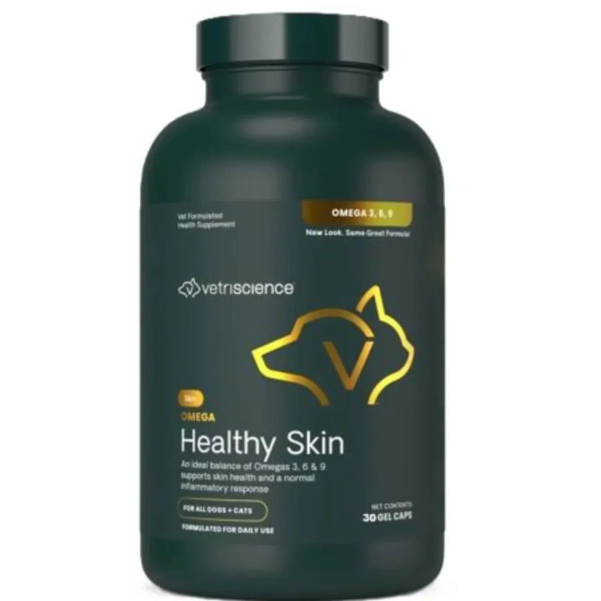 VETRISCIENCE Omega Healthy Skin, supliment piele & blană câini, capsule VETRISCIENCE Omega Healthy Skin, XS-XL, supliment piele & blană câini, flacon, 30 capsule