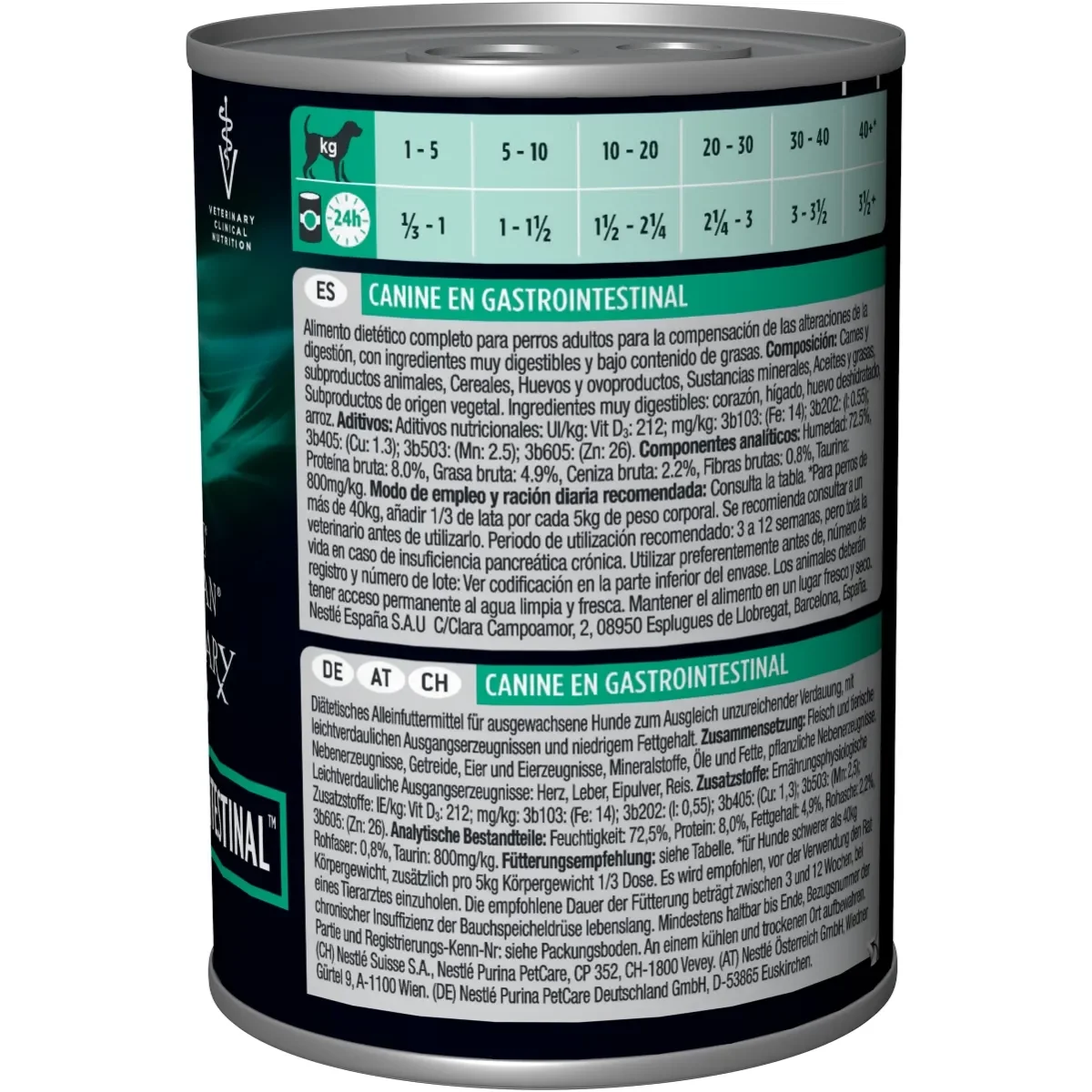 PURINA Pro Plan Veterinary Diets Gastrointestinal Mousse, dietă veterinară câini, conservă hrană umedă, afecțiuni digestive, 400g