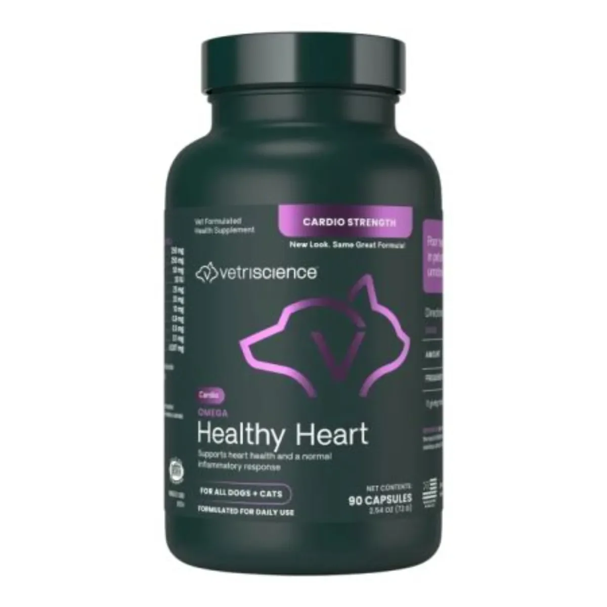 VETRISCIENCE Omega Healthy Heart, supliment sistem cardio-vascular câini, capsule VETRISCIENCE Omega Healthy Heart, XS-XL, supliment sistem cardio-vascular câini, flacon, 90 capsule