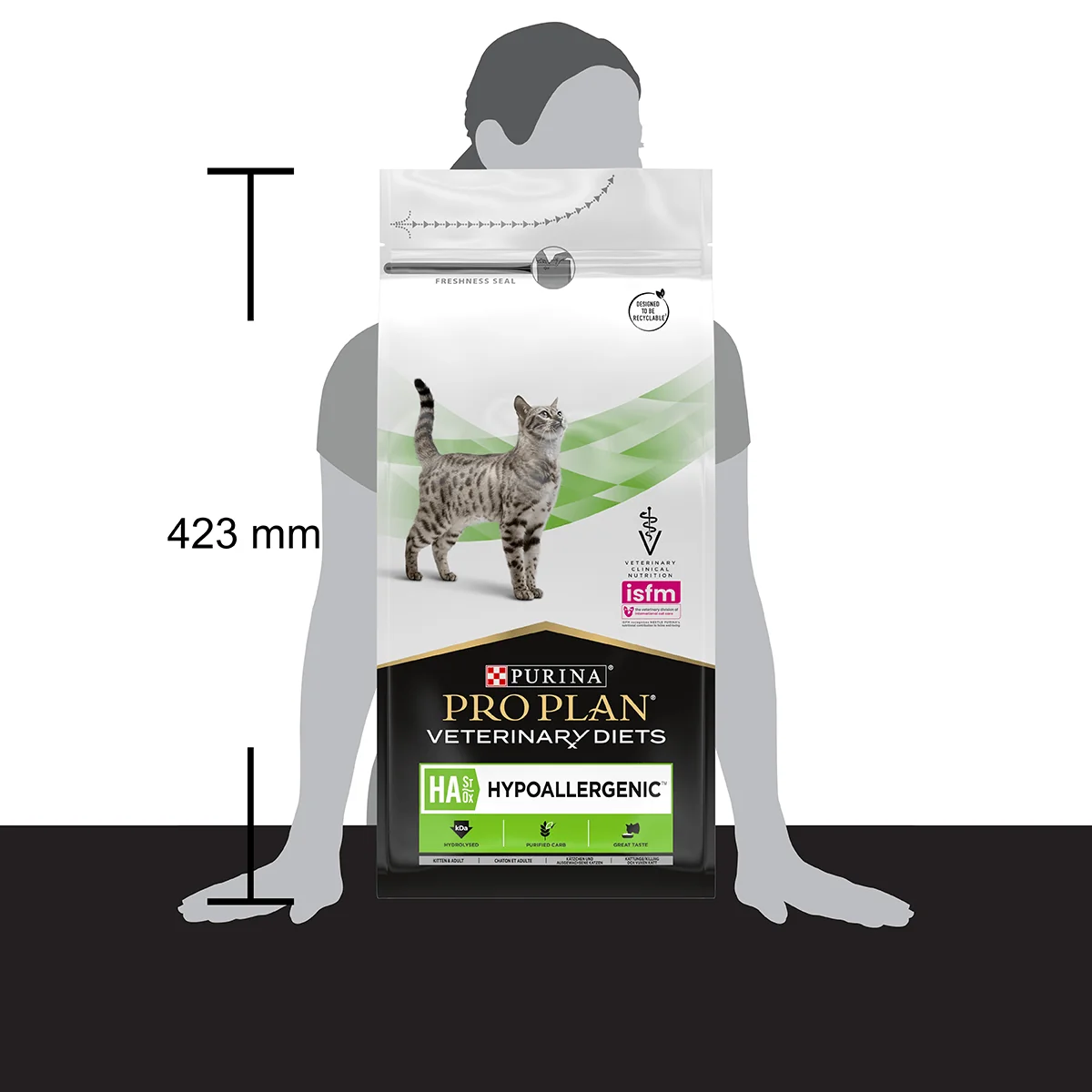 PURINA Pro Plan Veterinary Diets Hypoallergenic, dietă veterinară pisici, hrană uscată, afecțiuni digestive și dermatologice, 1.3kg
