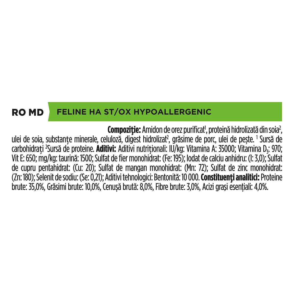 PURINA Pro Plan Veterinary Diets Hypoallergenic, dietă veterinară pisici, hrană uscată, afecțiuni digestive și dermatologice, 1.3kg