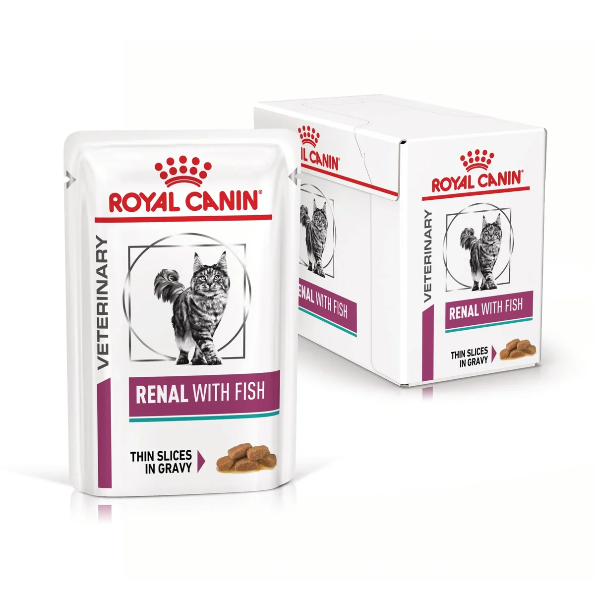 ROYAL CANIN VD Renal, Pește, dietă veterinară, plic hrană umedă pisici, sistem renal, (în sos), bax, 85g x 12buc