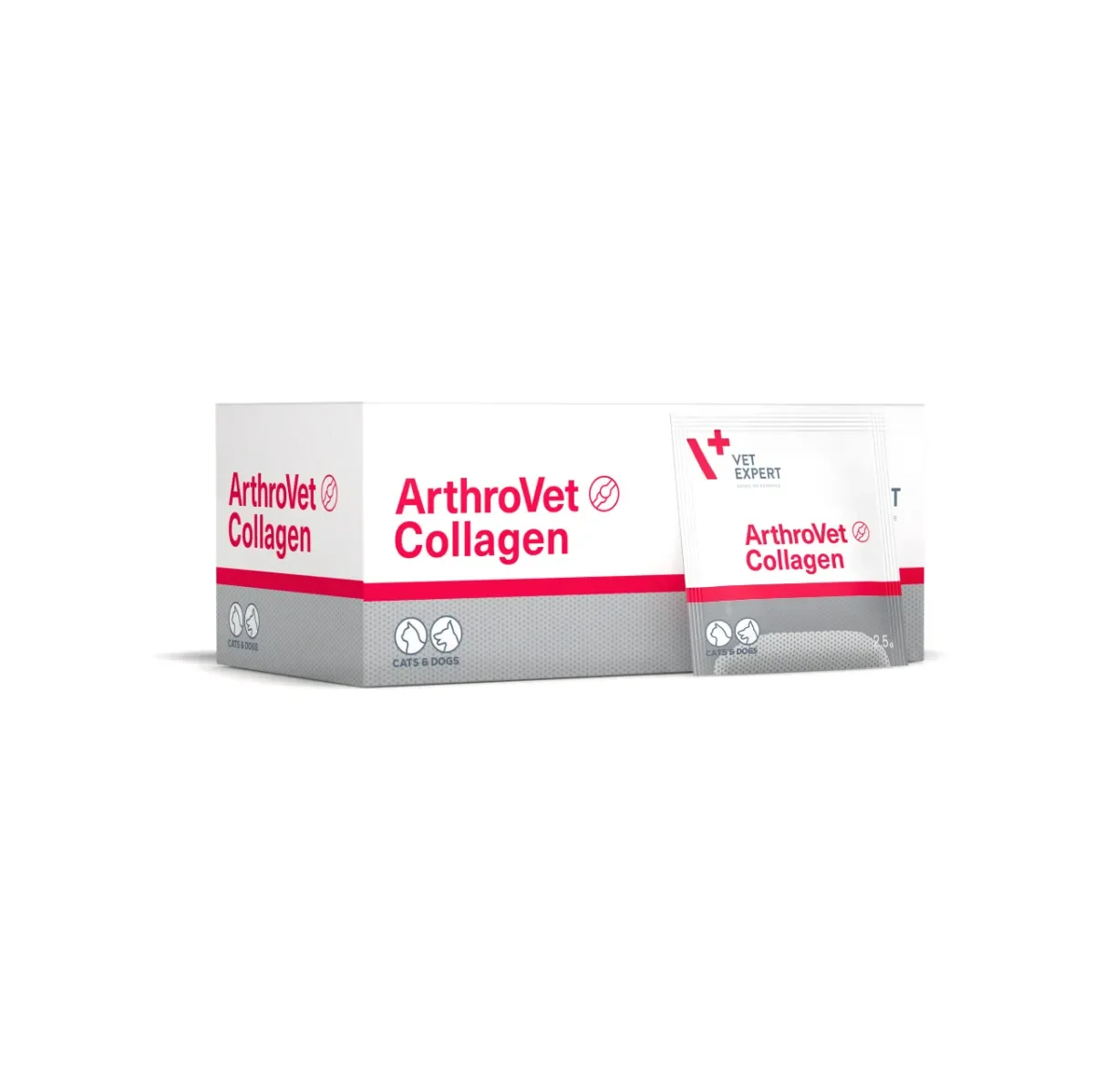 VET EXPERT Arthrovet Collagen, supliment sistem articular câini, pudră VET EXPERT Arthrovet Collagen, XS-XL, supliment sistem articular câini și pisici, plic, 60buc x 2.5g pudră