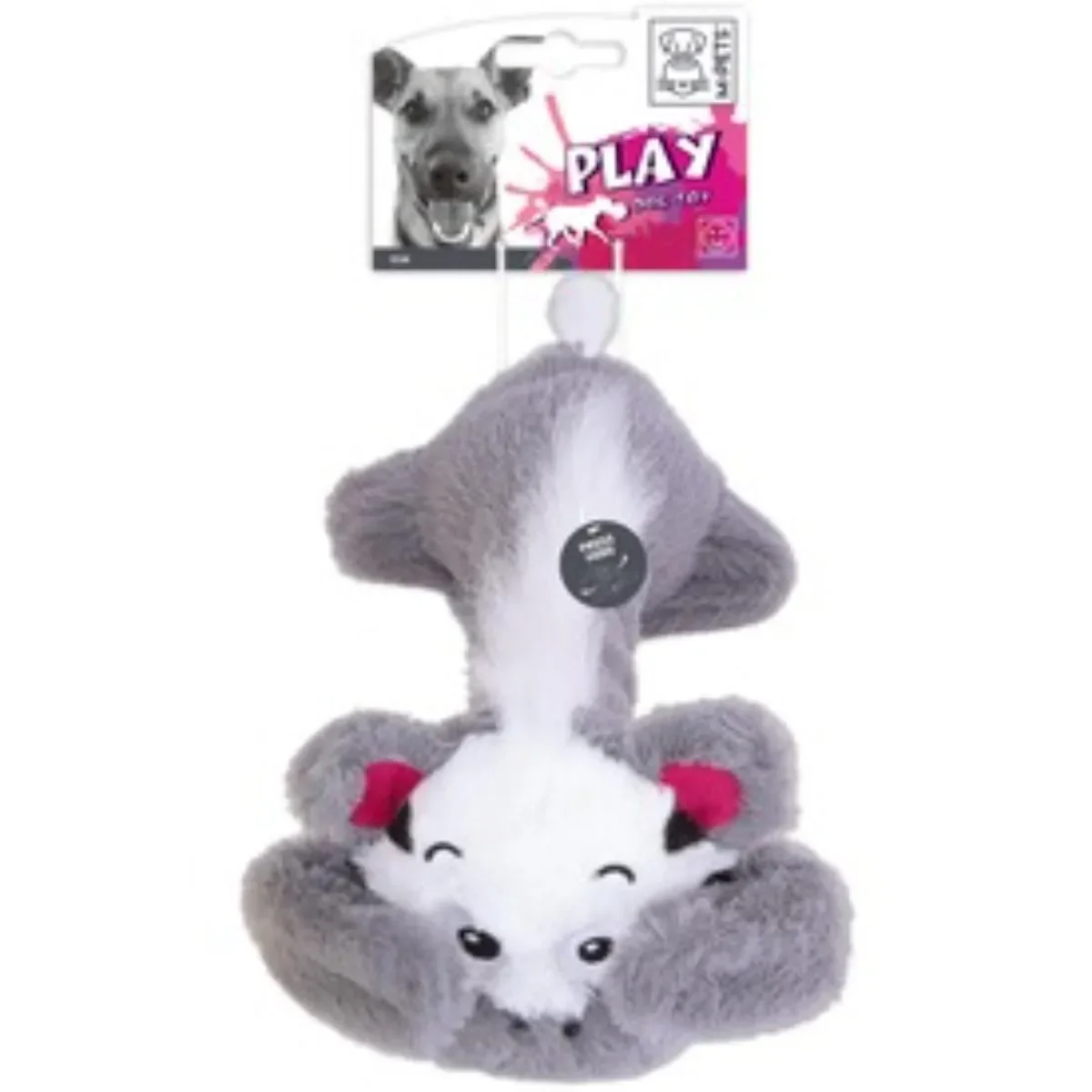 M-PETS Kim, jucărie de pluș câini M-XL, activități fizice, pluș, alb și gri, 36cm