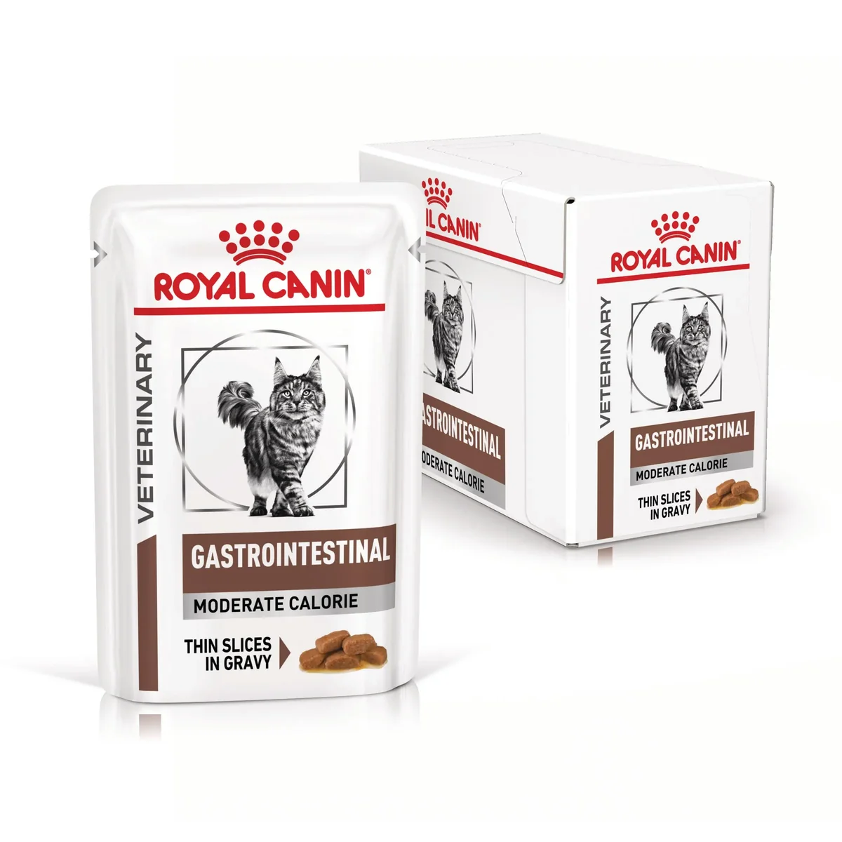 ROYAL CANIN VD Gastrointestinal Moderate Calorie, dietă veterinară, plic hrană umedă pisici, sistem digestiv, (în sos), bax, 85g x 12buc
