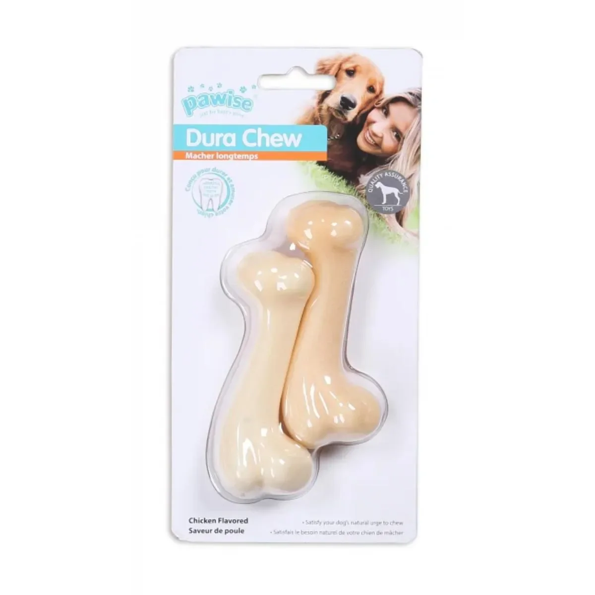PAWISE Os, jucărie de ros câini, Pui, M-L, plastic, dentiție, bej, 10cm