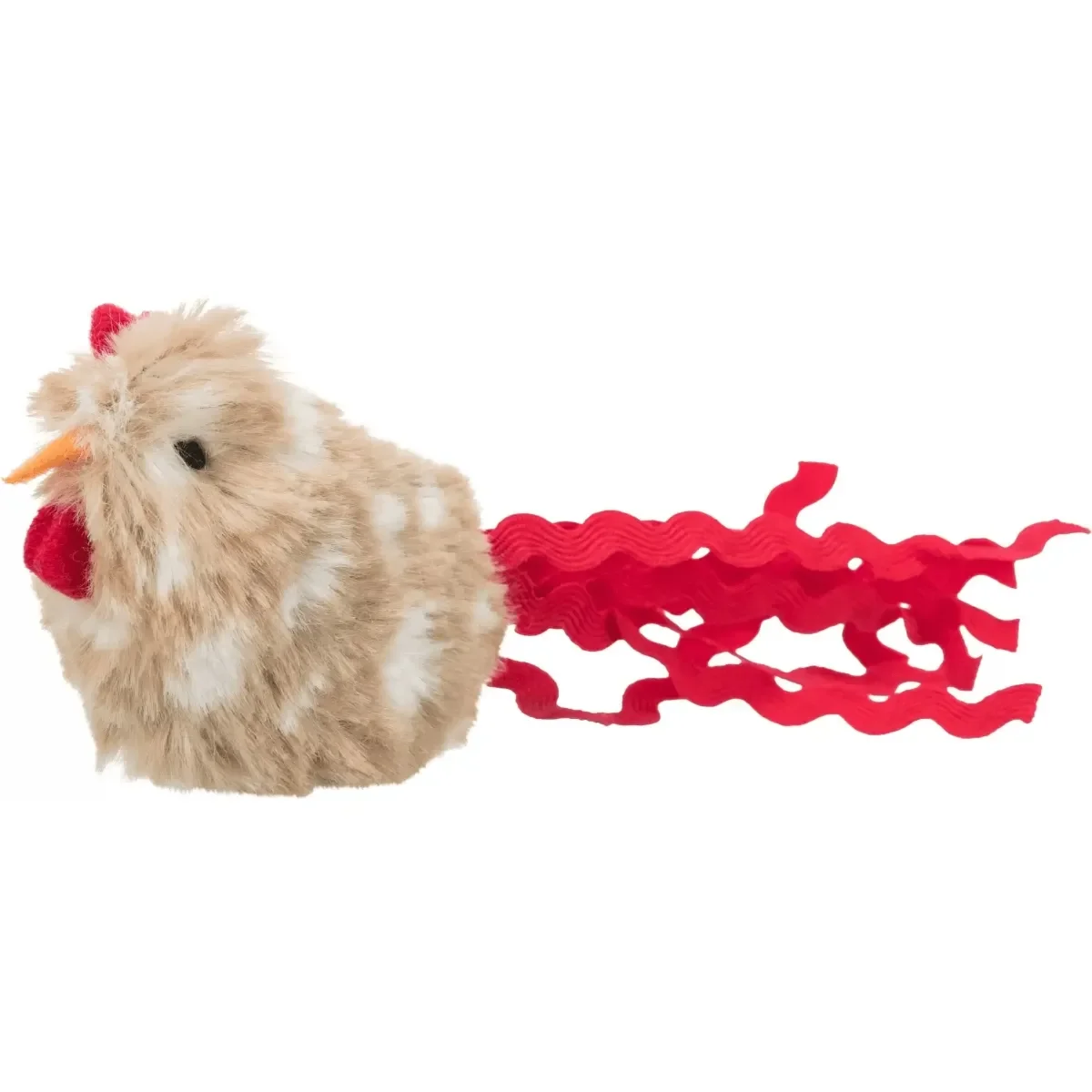 Trixie, jucărie cocoș cu pene, pisici, cu sunet, pluș, multicolor, 8cm