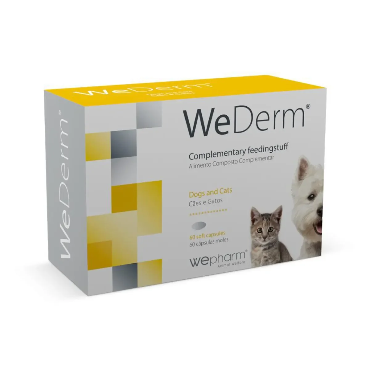 WEPHARM WeDerm, supliment piele & blană câini, capsule WEPHARM WeDerm, XS-XL, supliment piele & blană câini și pisici, flacon, 60 capsule