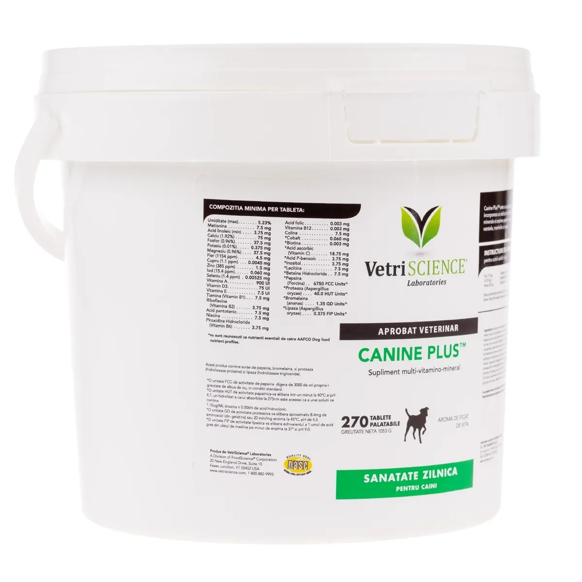 VETRI SCIENCE Canine Plus, Ca/P, multivitamine câini, 270tbl masticabile