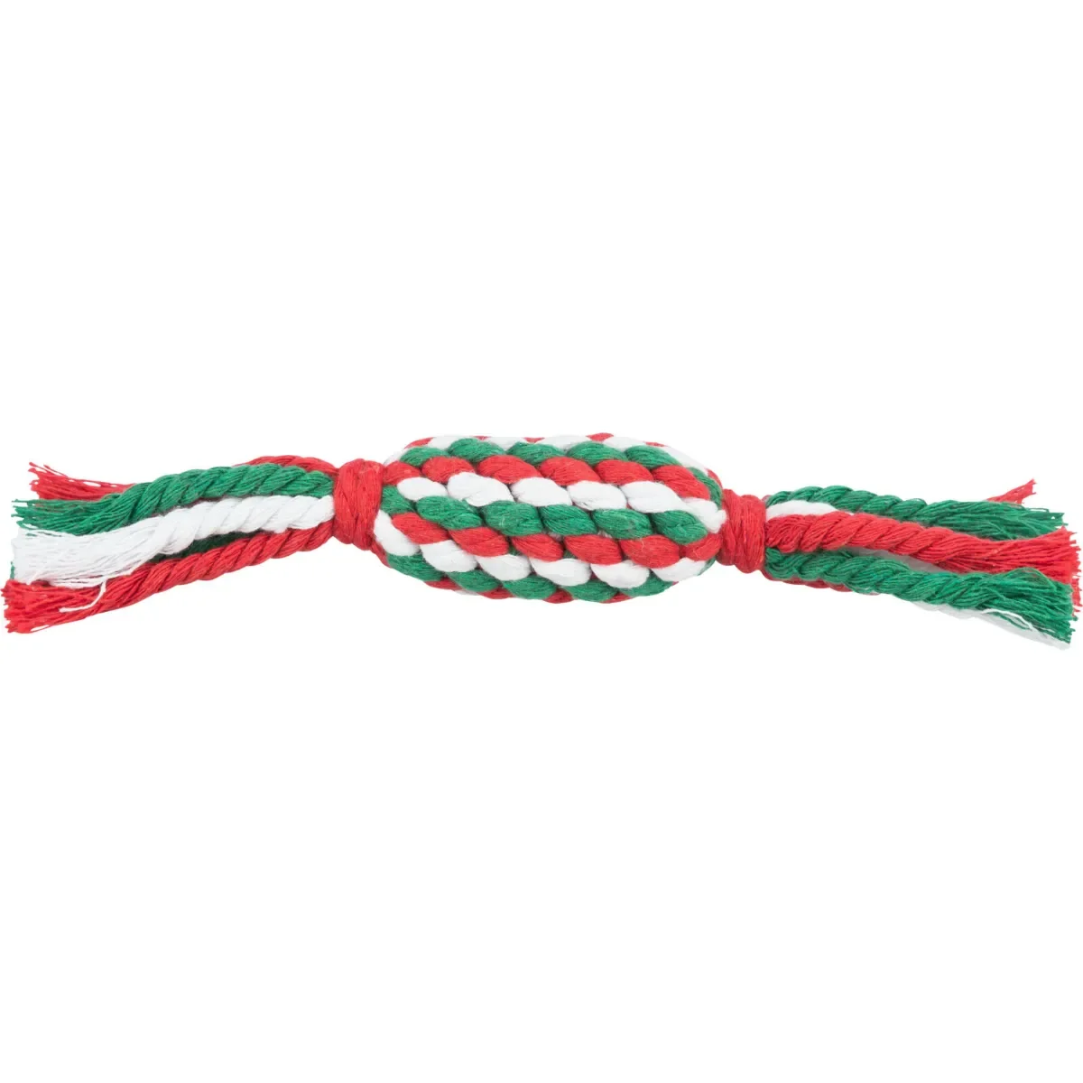 TRIXIE Christmas Bomboana, jucărie sfoară câini XS-XL, activități fizice, bumbac, alb și verde, 24cm