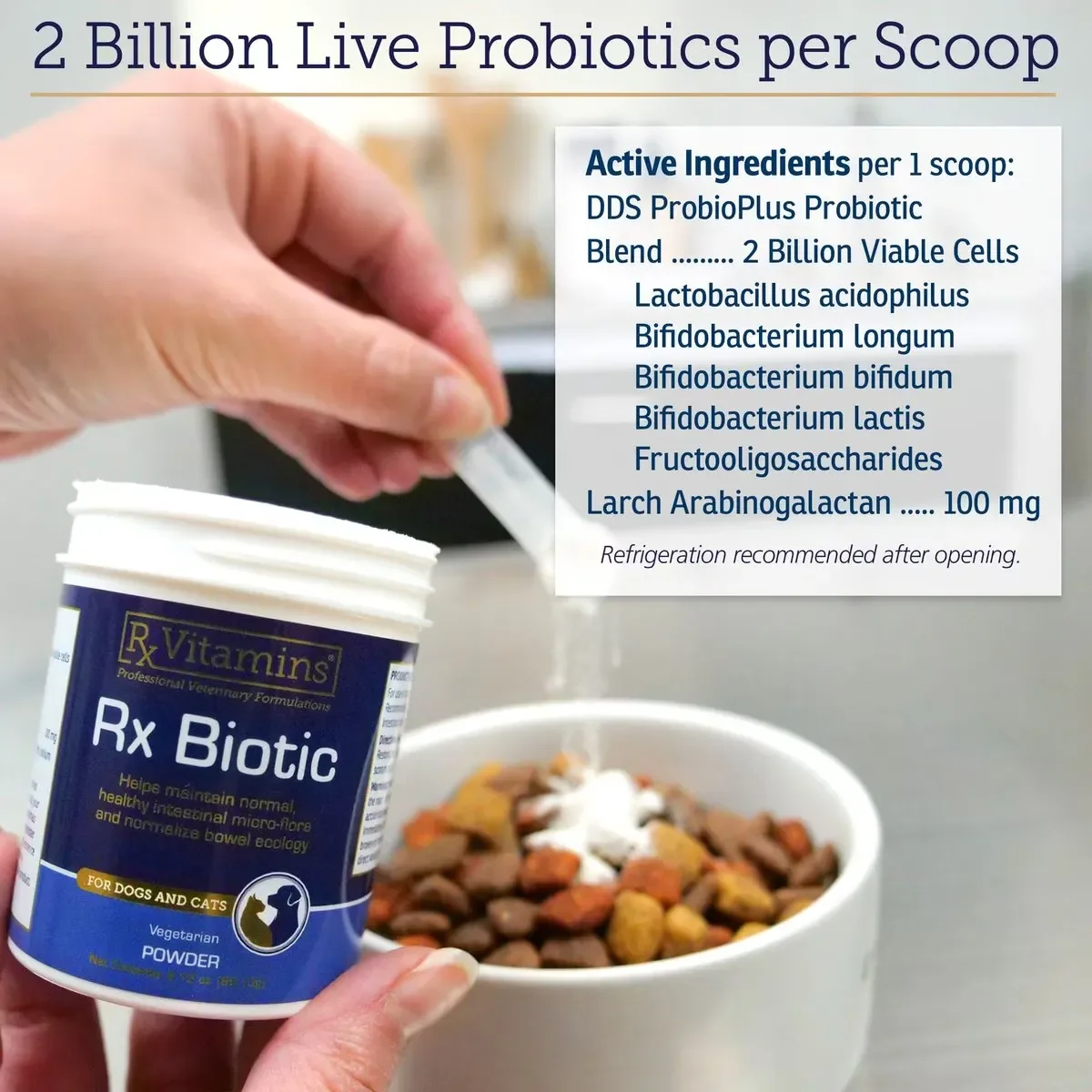 RX VITAMINS Biotic, supliment sistem digestiv & probiotice câini, pudră RX VITAMINS Biotic, supliment sistem digestiv & probiotice câini și pisici, flacon, 60.1g pudră