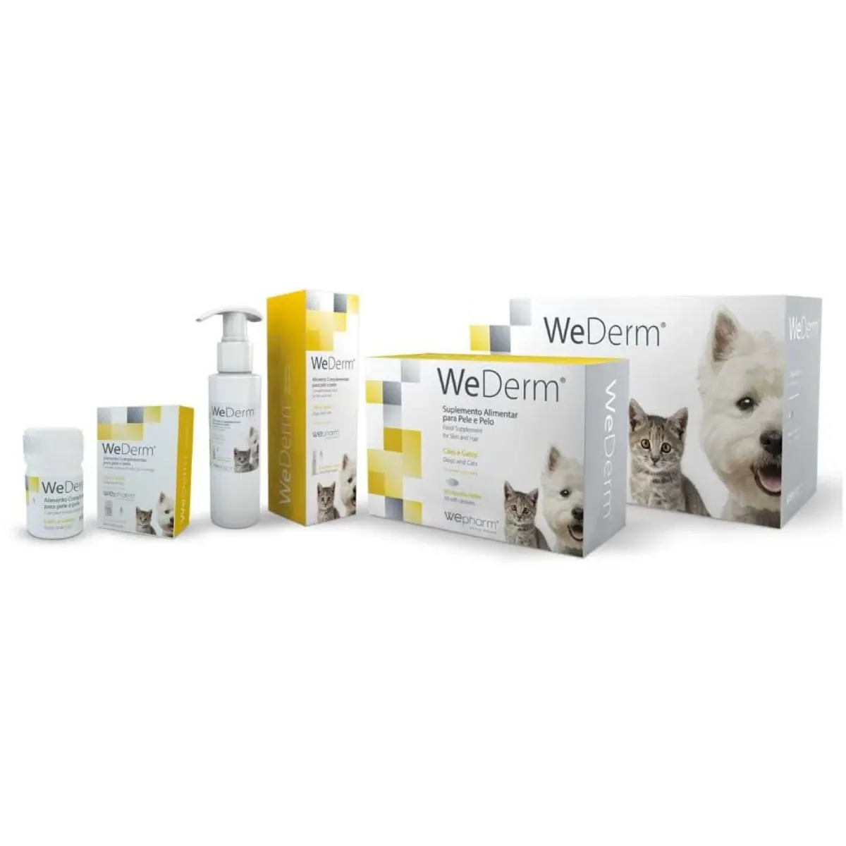 WEPHARM WeDerm, supliment piele & blană câini, suspensie orală WEPHARM WeDerm, XS-XL, supliment piele & blană câini și pisici, flacon cu aplicator, 100ml suspensie orală