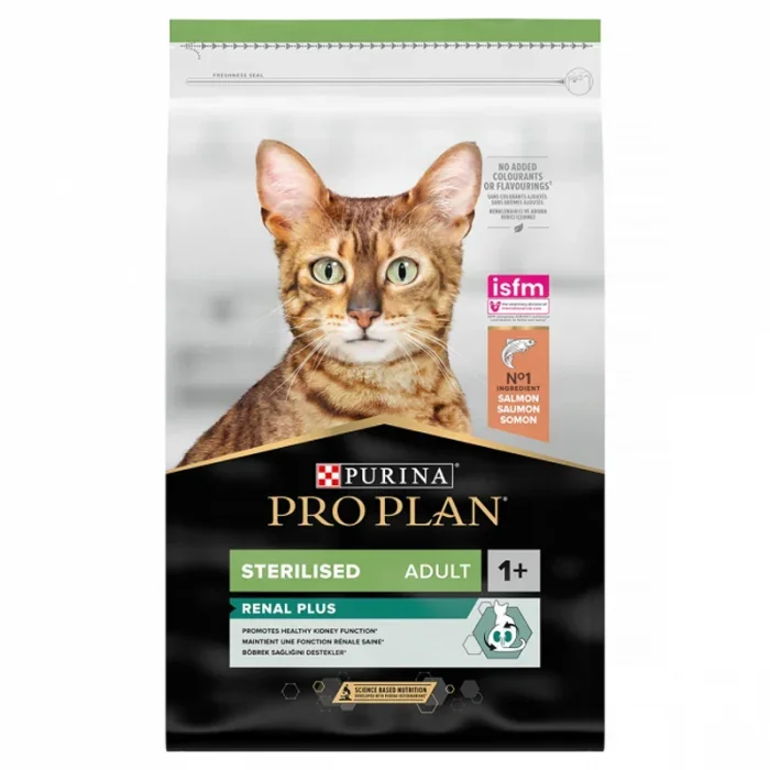 Hrana uscata pentru pisici Pro Plan Optirenal Sterilised cu somon 10 kg