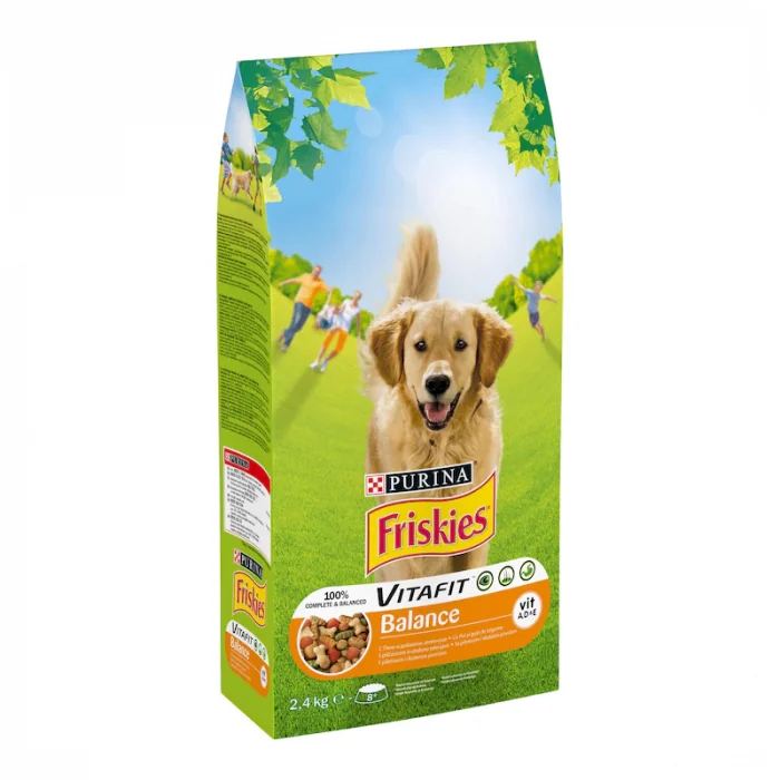 Hrana uscata pentru caini Friskies Balance cu pui legume 2,4 kg