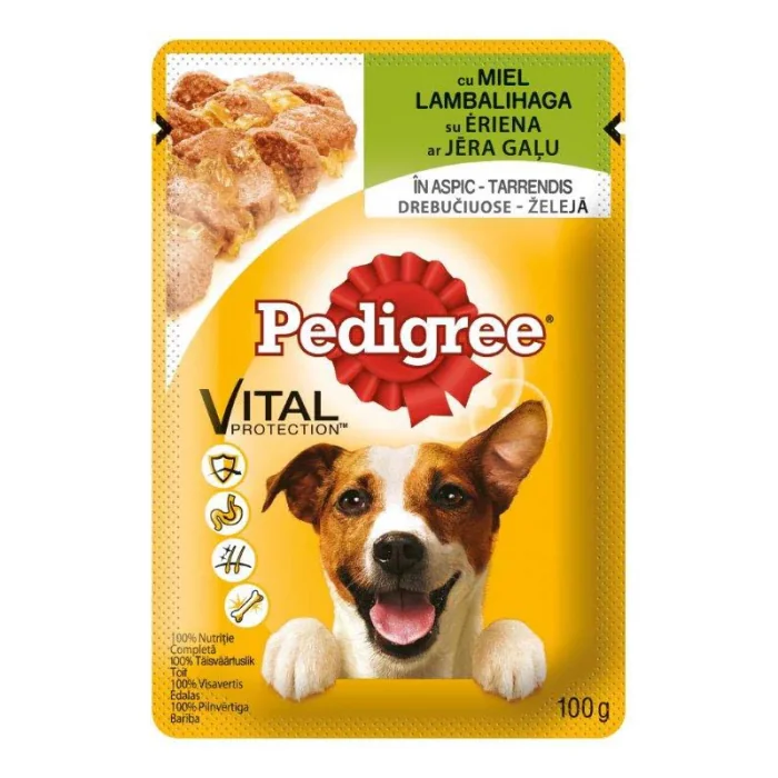 Hrana umeda pentru caini Pedigree Adult cu miel  ficat 100 gr