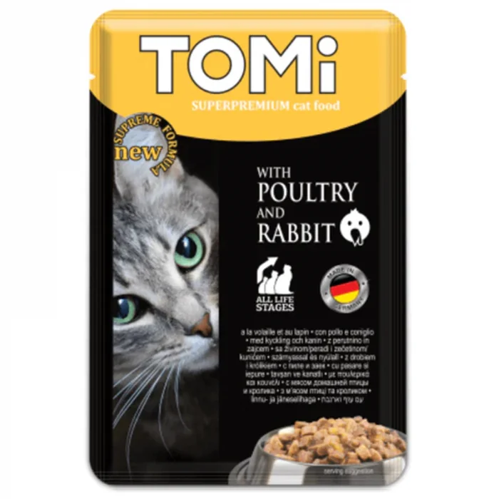Hrana umeda pentru pisici Tomi cu pui  iepure 100 gr