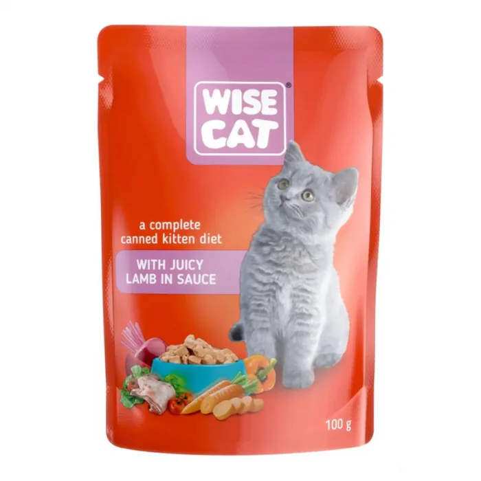Hrana umeda pentru pisici Junior Wise cu miel 100 gr