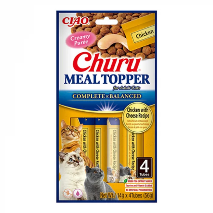 Recompense pentru pisici Churu Meal Topper cu pui branza 4 buc x 14 gr