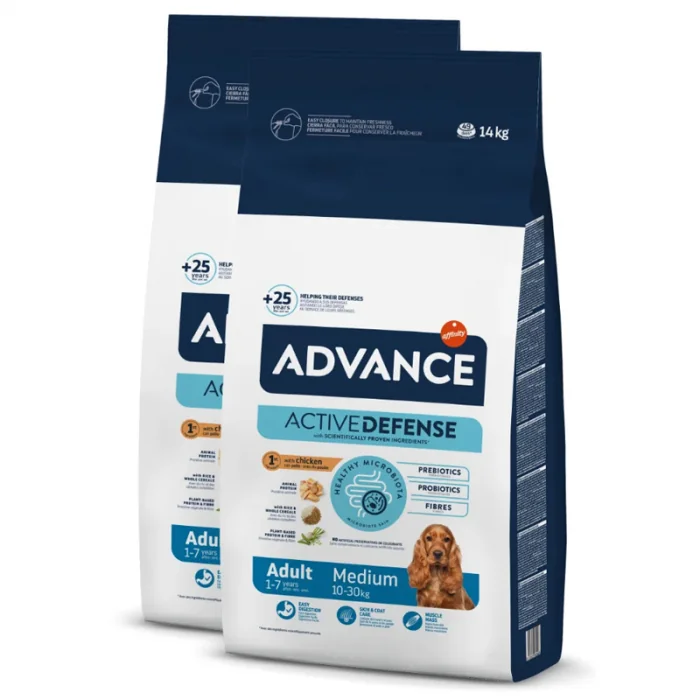Oferta 2 saci x 14 kg Hrana uscata pentru caini Advance Medium Adult