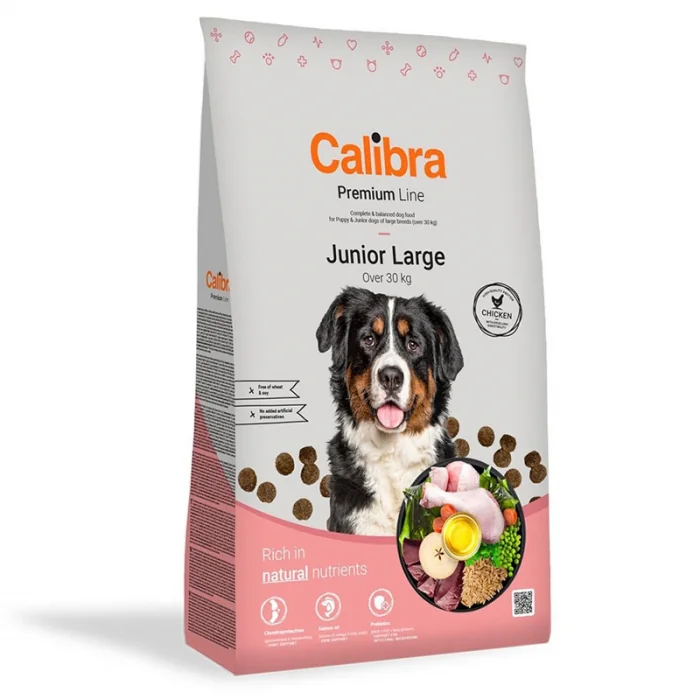 Hrana uscata pentru caini Calibra Premium Line Junior Large cu pui 12 kg