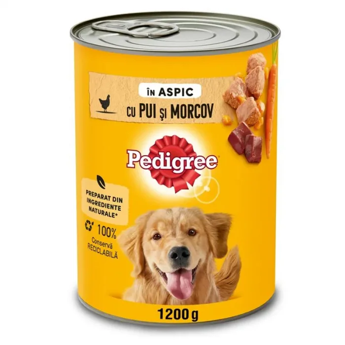 Hrana umeda pentru caini Pedigree Adult cu pui  morcov 1200 gr