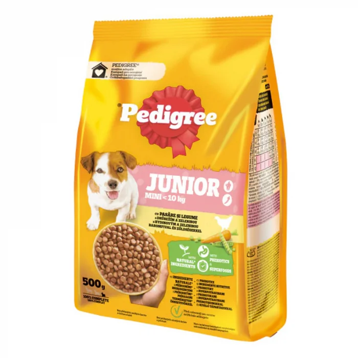 Hrana uscata pentru caini Pedigree Junior XS-S cu pasare legume 500 gr