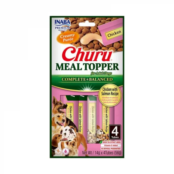 Recompense pentru caini Churu Meal Topper cu pui somon 4 buc x 14 gr