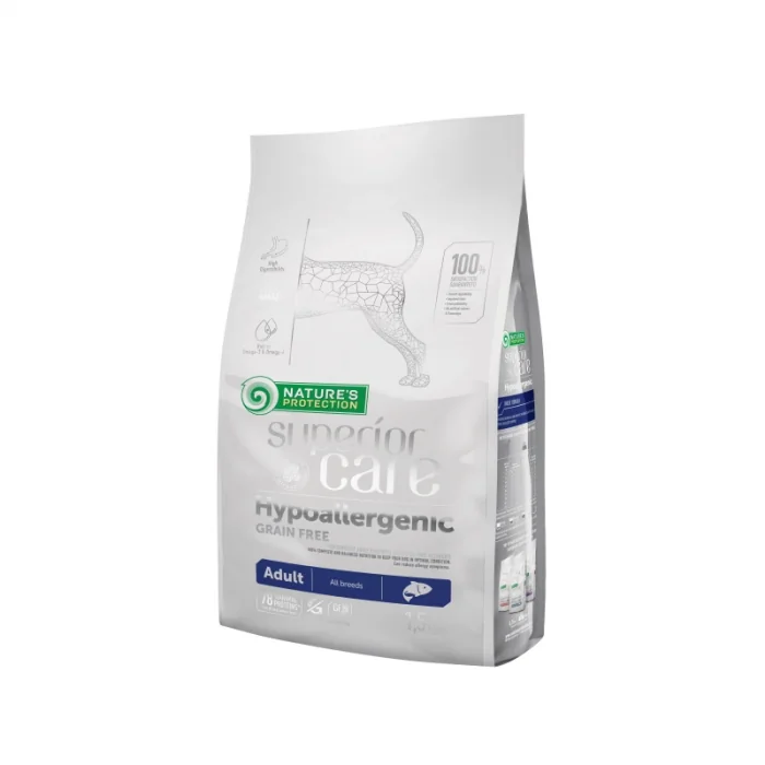 Hrana uscata hipoalergenica pentru caini Nature s Protection Superior Care, cu somon, 10 kg