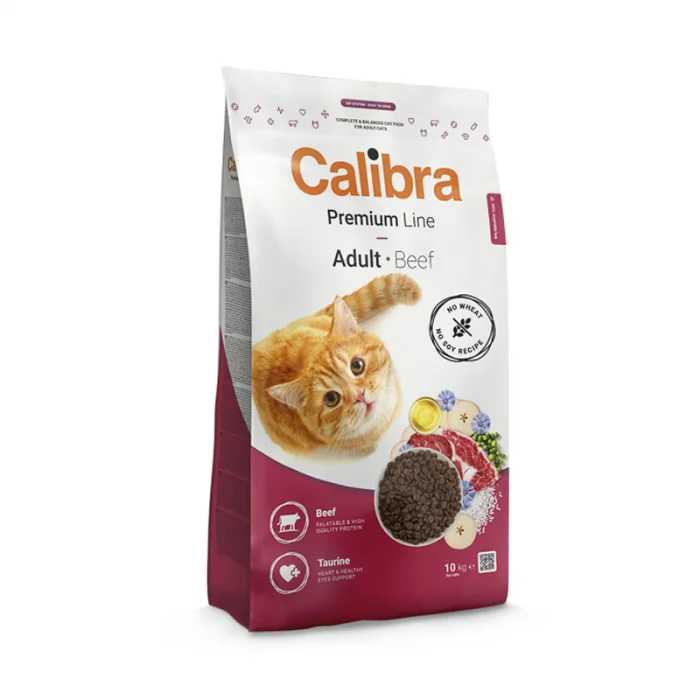 Hrana uscata pentru pisici Calibra Premium Line Adult cu vita 10 kg