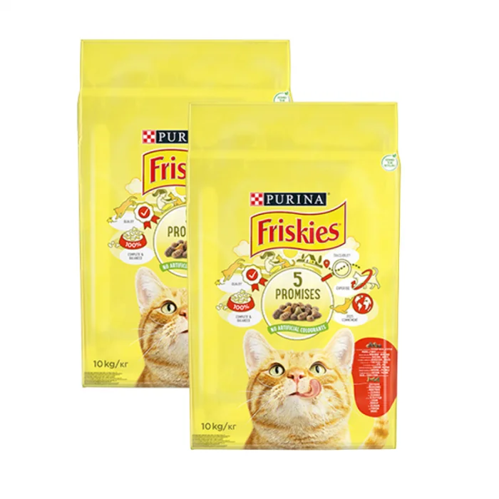 Oferta 2 saci x 10 kg Hrana uscata pentru pisici Friskies cu vita legume