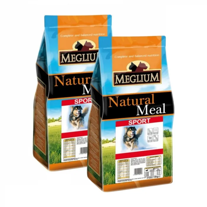 Oferta 2 saci x 15 kg Hrana uscata pentru caini Meglium Sport