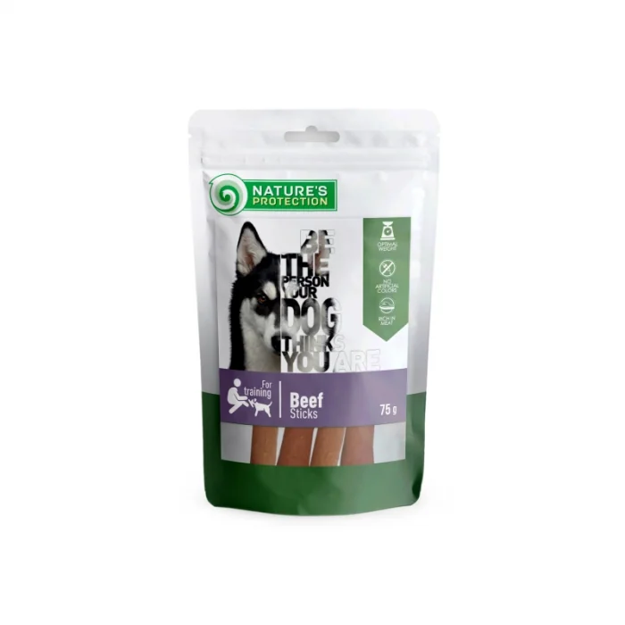 Recompense pentru caini Nature s Protection Superior Care, cu vita, 75 g
