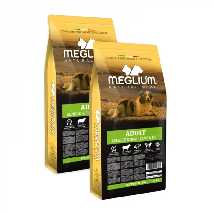 Oferta 2 saci x 14 kg Hrana uscata pentru caini Meglium Sensible cu miel  orez