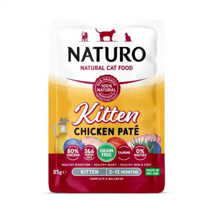 Set 12 buc x 85 gr Hrana umeda pentru pisici Naturo Kitten Mousse cu pui