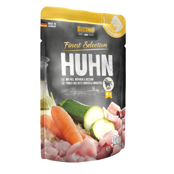 Hrana umeda pentru caini Belcando cu pui, orez  morcov 300 gr