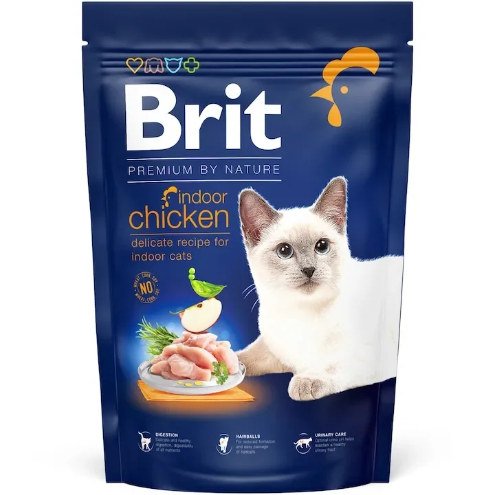 Hrana uscata pentru pisici Brit Premium by Nature Indoor cu pui 1,5 kg