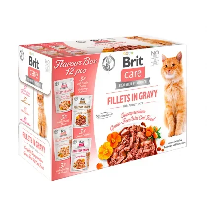 Set 12 buc x Hrana umeda pentru pisici Brit Care Flavour Fillet in Gravy 85 gr
