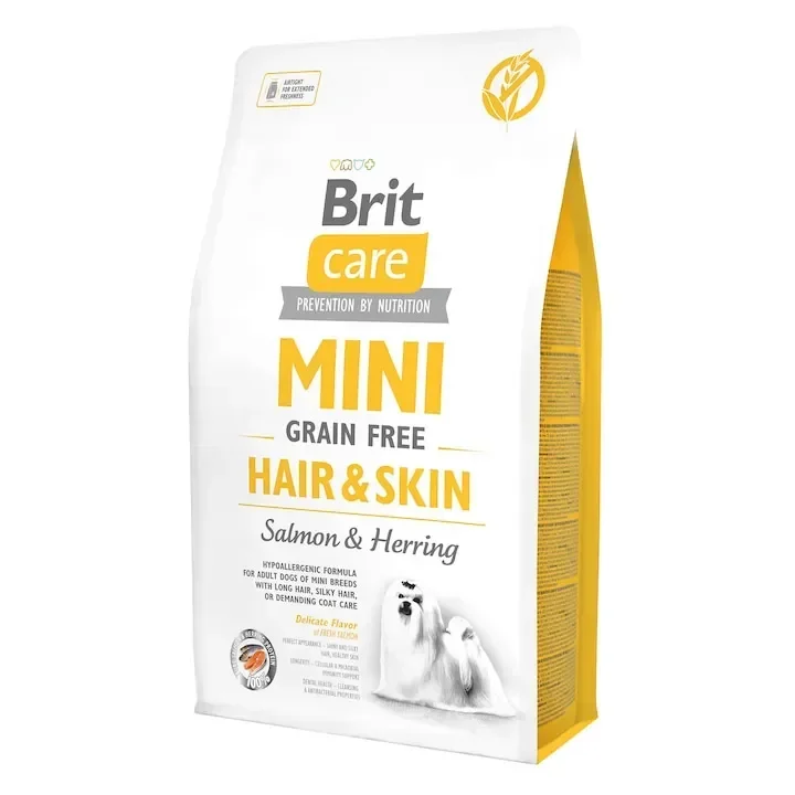Hrana uscata pentru caini Brit Care Grain Free Mini Adult Hair  Skin 7 kg