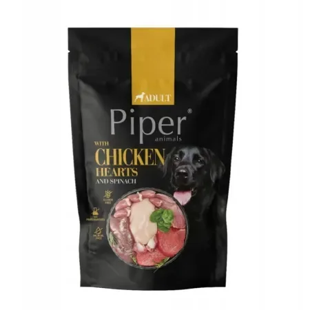 Hrana umeda pentru caini Piper Adult cu inimi de pui  spanac 500 gr