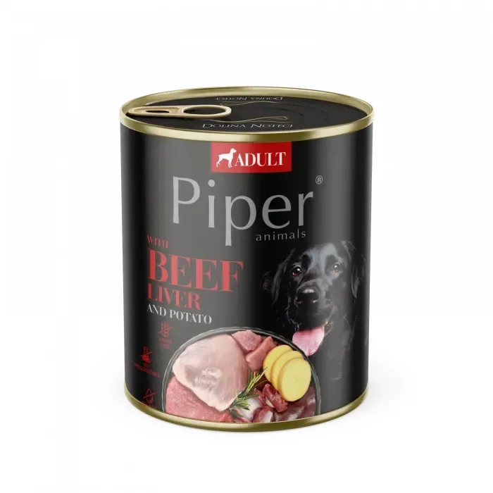 Conserva pentru caini Piper Adult cu ficat de vita  cartof 800 gr